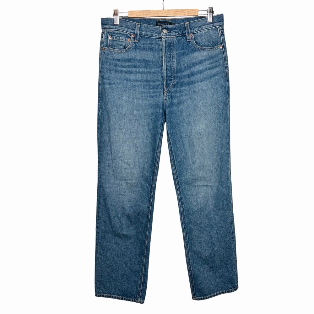 Alex Mill The Bev Relaxed Straight Jeans Womens Size 28x30 Mid Rise Medium Wash